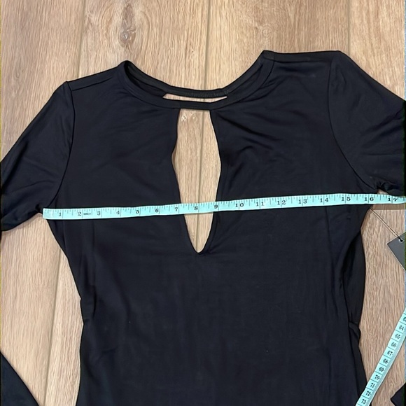 NWT Lulus Cutout Hole Little Black Mini Dress Fitted Bodycon, Size Large, Party - Picture 9 of 16